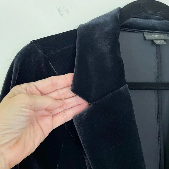 J.JILL WEAREVER VELVET-KNIT BLAZER IN BLACK feminism classic luxury stretch - Picture 3 of 12